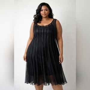 Laura Plus Sheer Panelled Dress Size 22 Black Mesh Sleeveless